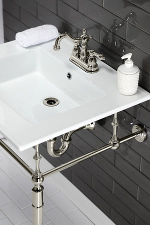 Kingston Brass KB1606AL Heritage 4 in. Centerset Bathroom Faucet, Polished Nickel