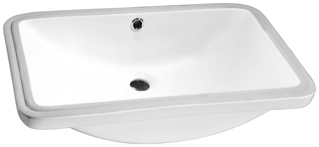 ANZZI LS-AZ105 Lanmia Series 24 in. Ceramic Undermount Sink Basin in White