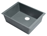 ALFI brand AB2420UM-T Titanium 24" Undermount Single Bowl Granite Composite Kitchen Sink
