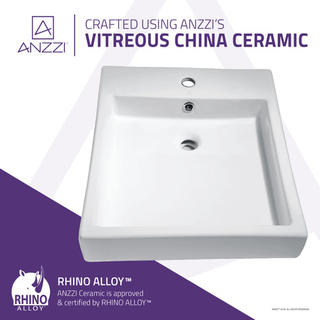ANZZI LS-AZ124 Deux Series Ceramic Vessel Sink in White