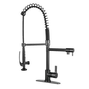 Gourmetier LS8500CTL Continental Single-Handle Pre-Rinse Kitchen Faucet, Matte Black