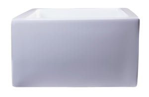 ALFI brand AB3018SB-W  30" White Smooth Apron Solid Thick Wall Fireclay Single Bowl Farm Sink
