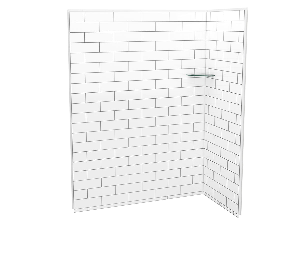 MAAX 107465-301-526 Utile 6032 Composite Direct-to-Stud Two-Piece Corner Shower Wall Kit in Metro Tux