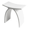 Arched White Matte Solid Surface Resin Bathroom / Shower Stool