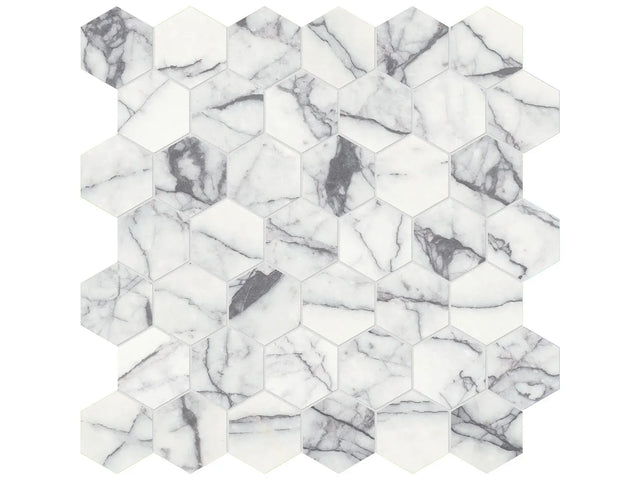 Anatolia Tile 2" Hex Lilac Volta Honed Marble Mosaic 5001-0329-0 * 1 Sheet = .99 Sqft * Lilac Volta Hexagon 2" - premium natural stone mosaic tile from Anatolia Tile, available at PoshHaus showroom in Keene, NH