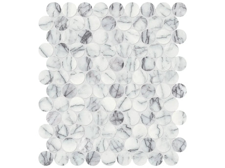 Anatolia Tile 1.25" Lilac Volta Penny Round Honed Marble Mosaic 5001-0332-0 * 1 Sheet = .99 Sqft * Lilac Volta Penny Round - premium natural stone mosaic tile from Anatolia Tile, available at PoshHaus showroom in Keene, NH