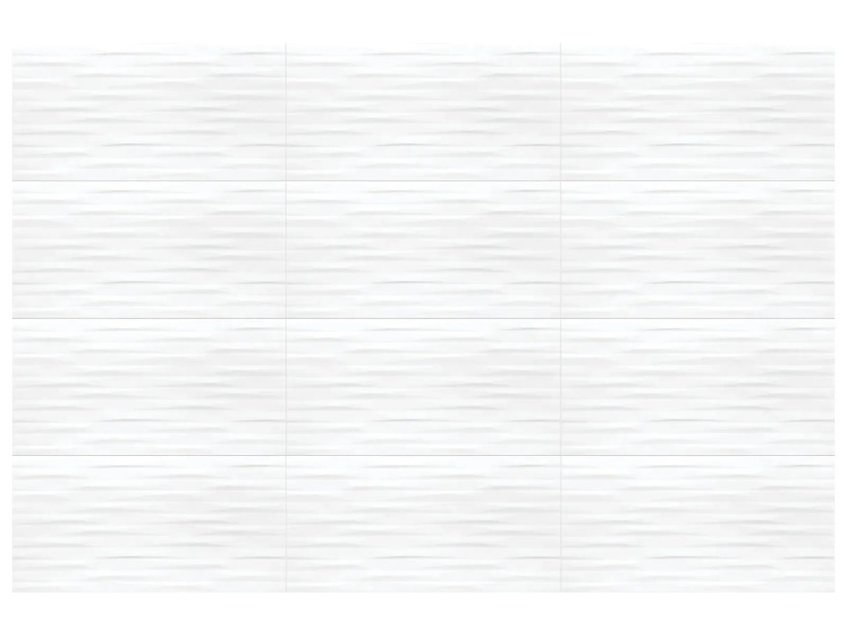 Anatolia Tile 12X24 Linea Modulation Sculpted White Glossy Wall Tile - 4000-0046-2 Linea Modulation 12x24 - premium natural stone mosaic tile from Anatolia Tile, available at PoshHaus showroom in Keene, NH