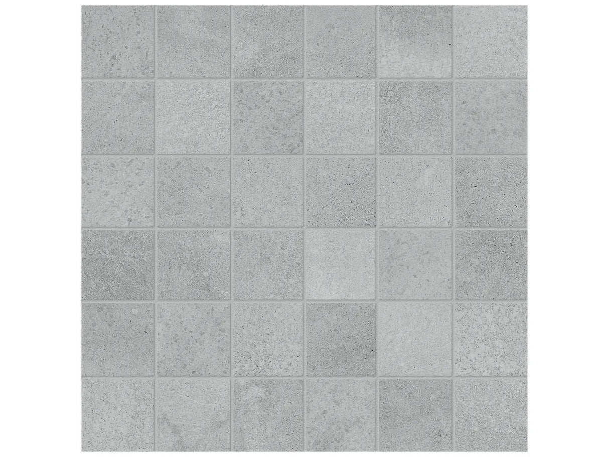Anatolia Tile 2X2 Industria Lithium Matte 36 Piece Porcelain Mosaics. 1 Sheet = .96 Sq. Ft. 4501-0105-0 (63-593) Lithium 2x2 - premium natural stone mosaic tile from Anatolia Tile, available at PoshHaus showroom in Keene, NH