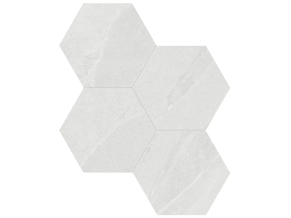 Anatolia Tile 6" Hex Nord Lithium 4501-0387-1 - 1 Sheet = .797 Sf" Lithium 6" Hexagon - premium natural stone mosaic tile from Anatolia Tile, available at PoshHaus showroom in Keene, NH