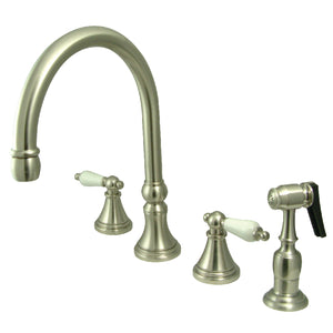 Kingston Brass KS2798PLBS Widespread Kitchen Faucet, Brushed Nickel