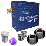 SteamSpa Royal 12 KW QuickStart Acu-Steam Bath Generator Package in Brushed Nickel RY1200BN