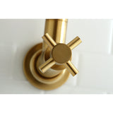 Kingston Brass KS8107DX Concord Wall Mount Pot Filler Kitchen Faucet, Brushed Brass
