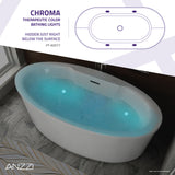 ANZZI FT-AZ077 Jarvis Series 67" Air Jetted Freestanding Acrylic Bathtub in White