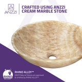 ANZZI LS-AZ316 Desert Gate Natural Stone Vessel Sink in Cream Jade