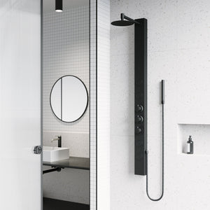 Sutton 4 in. 4-Jet High PressureCircular Shower Massage Panel in Matte Black VG08018MB