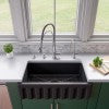33" Black Matte Reversible Smooth / Fluted Single Bowl Fireclay Farm Sink