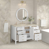 Myrrin 48" Single Vanity, Bright White, w/ 3 CM Tajnar Eclos Top w/FreePower Wireless Charger