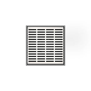 Infinity Drain LND5 BA  5" x 5" LND 5 Lines Pattern Complete Kit  with ABS Bonded Flange, 2", 3" and 4" Outlet
