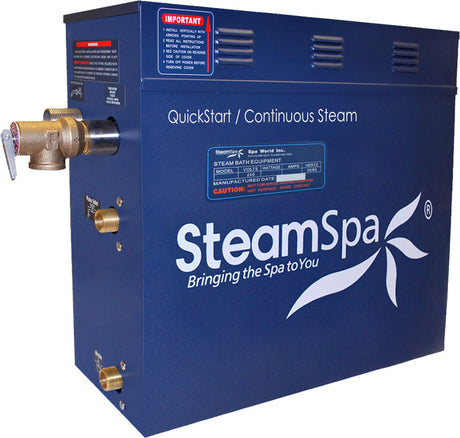 SteamSpa Royal 6 KW QuickStart Acu-Steam Bath Generator Package with Built-in Auto Drain in Polished Gold RY600GD-A
