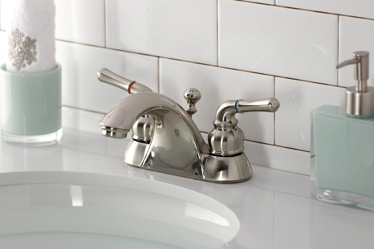 Kingston Brass KB2628 4 in. Centerset Bathroom Faucet, Brushed Nickel