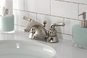 Kingston Brass KB2628 4 in. Centerset Bathroom Faucet, Brushed Nickel