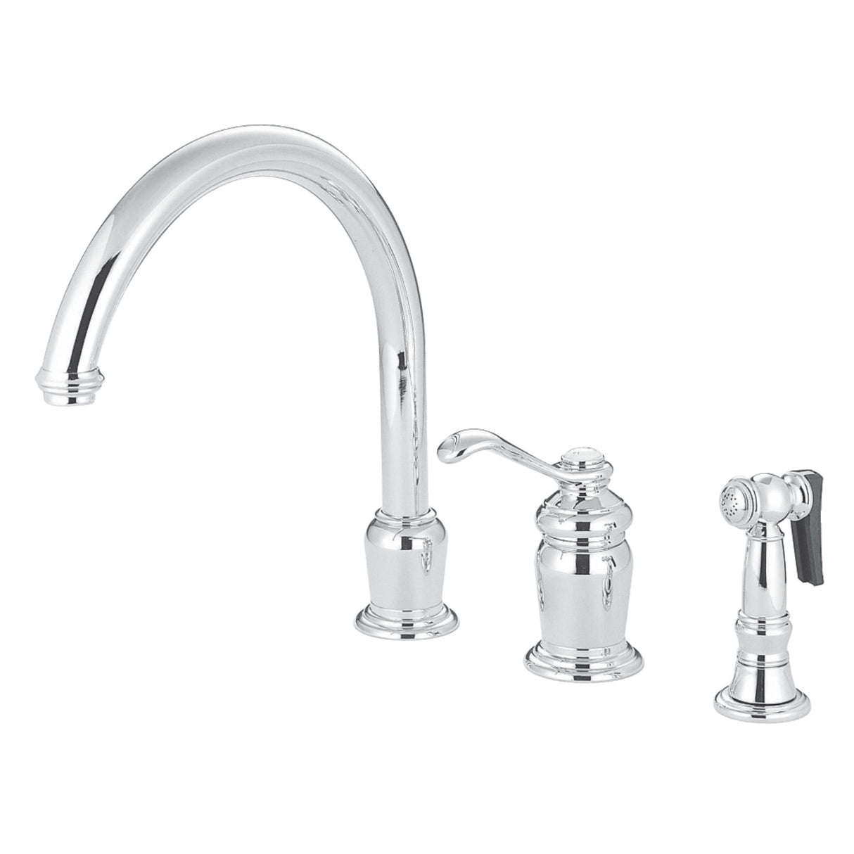 Kingston Brass KS7821TLBS Templeton Single-Handle Widespread Kitchen Faucet, Polished Chrome