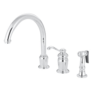 Kingston Brass KS7821TLBS Templeton Single-Handle Widespread Kitchen Faucet, Polished Chrome