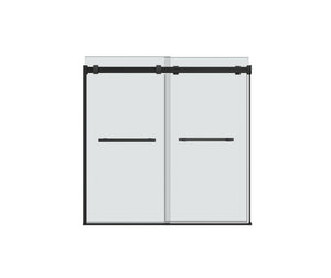 MAAX 136272-900-340-000 Duel 56-58 ½ x 70 ½-74 in. 8mm Bypass Shower Door for Alcove Installation with Clear glass in Matte Black
