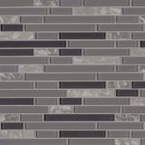 Lorena Grigio Interlocking Mesh-Mounted Mosaic Tile 11.88"x13.75" Glass Stone -MSI Collection LORENA GRIGIO INTERLOCKING MOSAIC (Case)