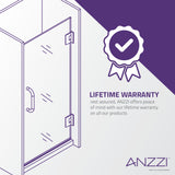 ANZZI SD-AZ09-01BN Fellow Series 24 in. by 72 in. Frameless Hinged shower door in Brushed Nickel with Handle