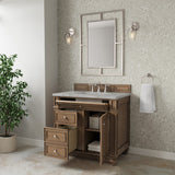 Bristol 36" Single Vanity, Saddle Brown w/ 3 CM Victorian Silver Silestone Top