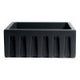 24" Black Matte Reversible Smooth / Fluted Single Bowl Fireclay Farm Sink