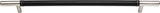 Atlas Homewares Zanzibar Black Leather Pull 11 5/16 Inch (c-c) Polished Chrome