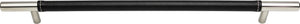 Atlas Homewares Zanzibar Black Leather Pull 11 5/16 Inch (c-c) Polished Chrome