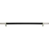 Atlas Homewares Zanzibar Black Leather Pull 11 5/16 Inch (c-c) Polished Chrome