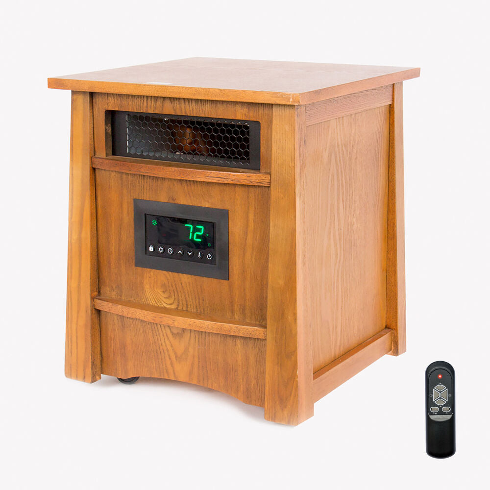LifeSmart LS-8WIQH-LB-IN 8 Element IR Heater Wood Cabinet