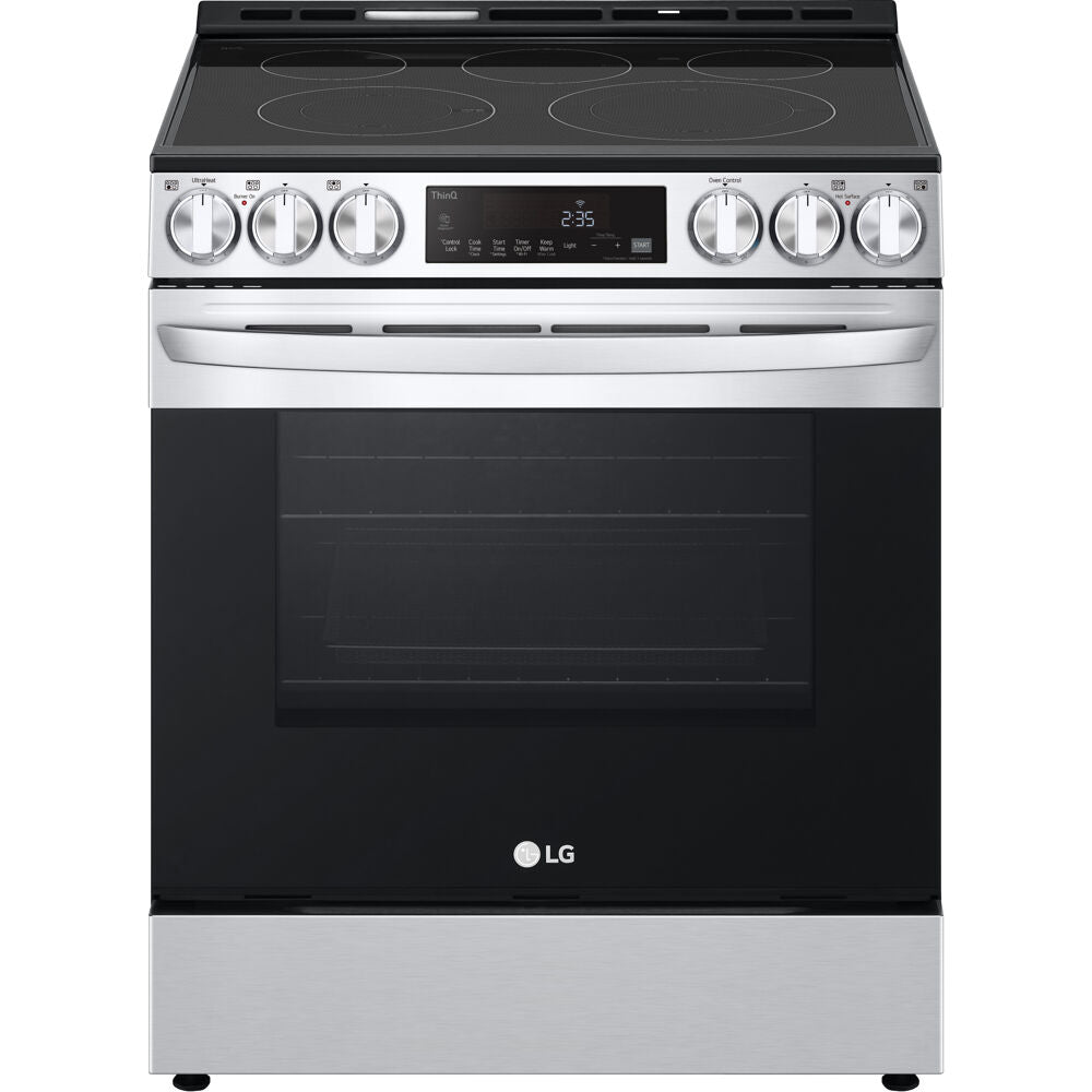 LG LSEL6333F 6.3 CF Electric Single Oven Slide-In Range, Air Fry, ThinQ, Self Clean