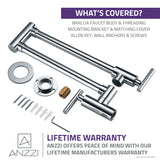 ANZZI KF-AZ258CH Braccia Series 24" Wall Mounted Pot Filler in Polished Chrome