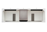 Bristol 72" Double Vanity, Bright White w/ 3 CM Victorian Silver Silestone Top w/FreePower Wireless Charger