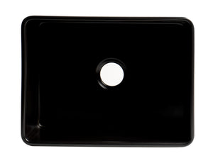 Black Matte Smooth Apron 24" x 18" Single Bowl Fireclay Farm Sink