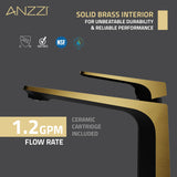 ANZZI L-AZ904MB-BG Single Handle Single Hole Bathroom Vessel Sink Faucet With Pop-up Drain in Matte Black & Brushed Gold