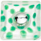Atlas Homewares Emerald Polka Dot Glass Knob 1 1/2 Inch Polished Chrome