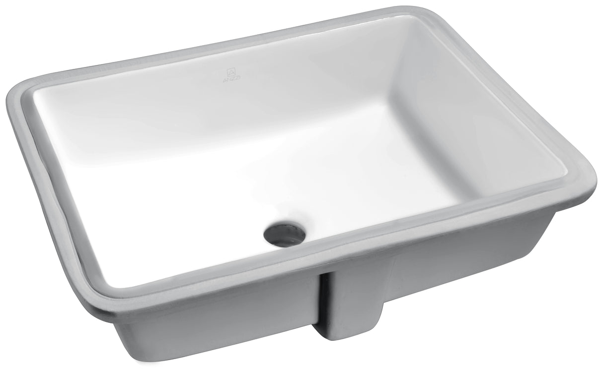 ANZZI LS-AZ128 Dahlia Series 19.5 in. Ceramic Undermount Sink Basin in White
