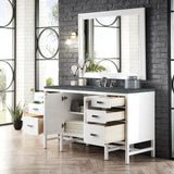 Addison 60" Single Vanity, Glossy White w/ 3 CM Parisien Bleu Silestone Top
