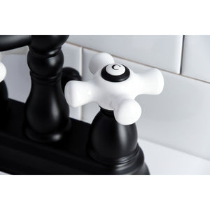 Kingston Brass KB1600PX Heritage 4 in. Centerset Bathroom Faucet, Matte Black