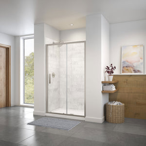 MAAX 135241-900-305-000 Connect 43 ½-45 x 72 in. 6mm Sliding Shower Door for Alcove Installation with Clear glass in Brushed Nickel