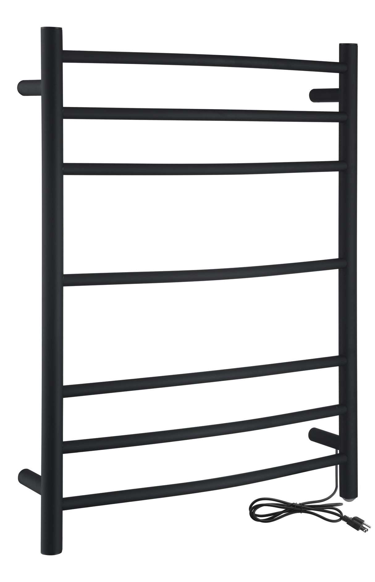 ANZZI TW-AZ027MBK Gown 7-Bar Stainless Steel Wall Mounted Towel Warmer in Matte Black