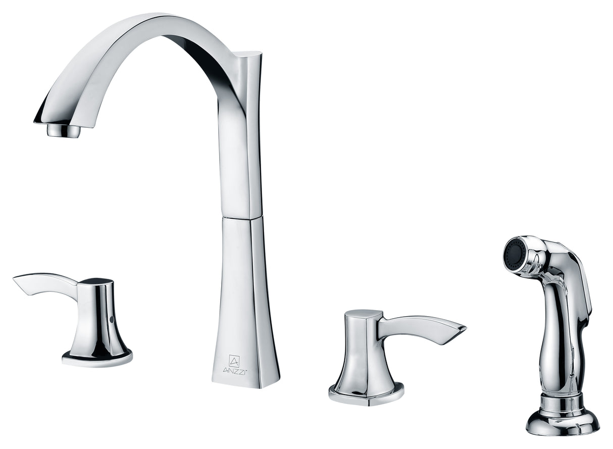 ANZZI KF-AZ032 Soave Series 2-Handle Standard Kitchen Faucet in Polished Chrome