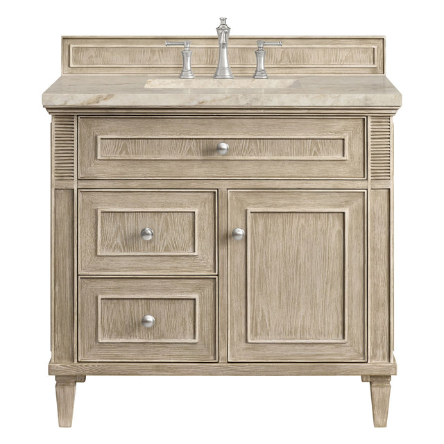 Lorelai 36" Single Vanity, Whitewashed Oak, w/ 3 CM Tajnar Eclos Top