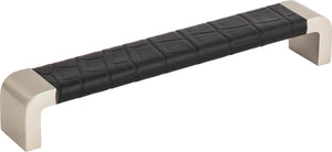 Atlas Homewares Paradigm Pull 6 5/16 Inch (c-c) BN & Black Croc Leather